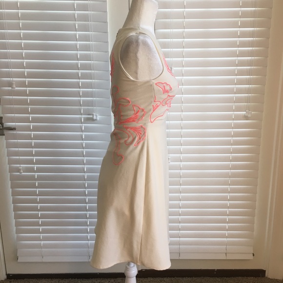 Modcloth Fervour X-Small Beige Coral Pink Dress - Picture 2 of 8